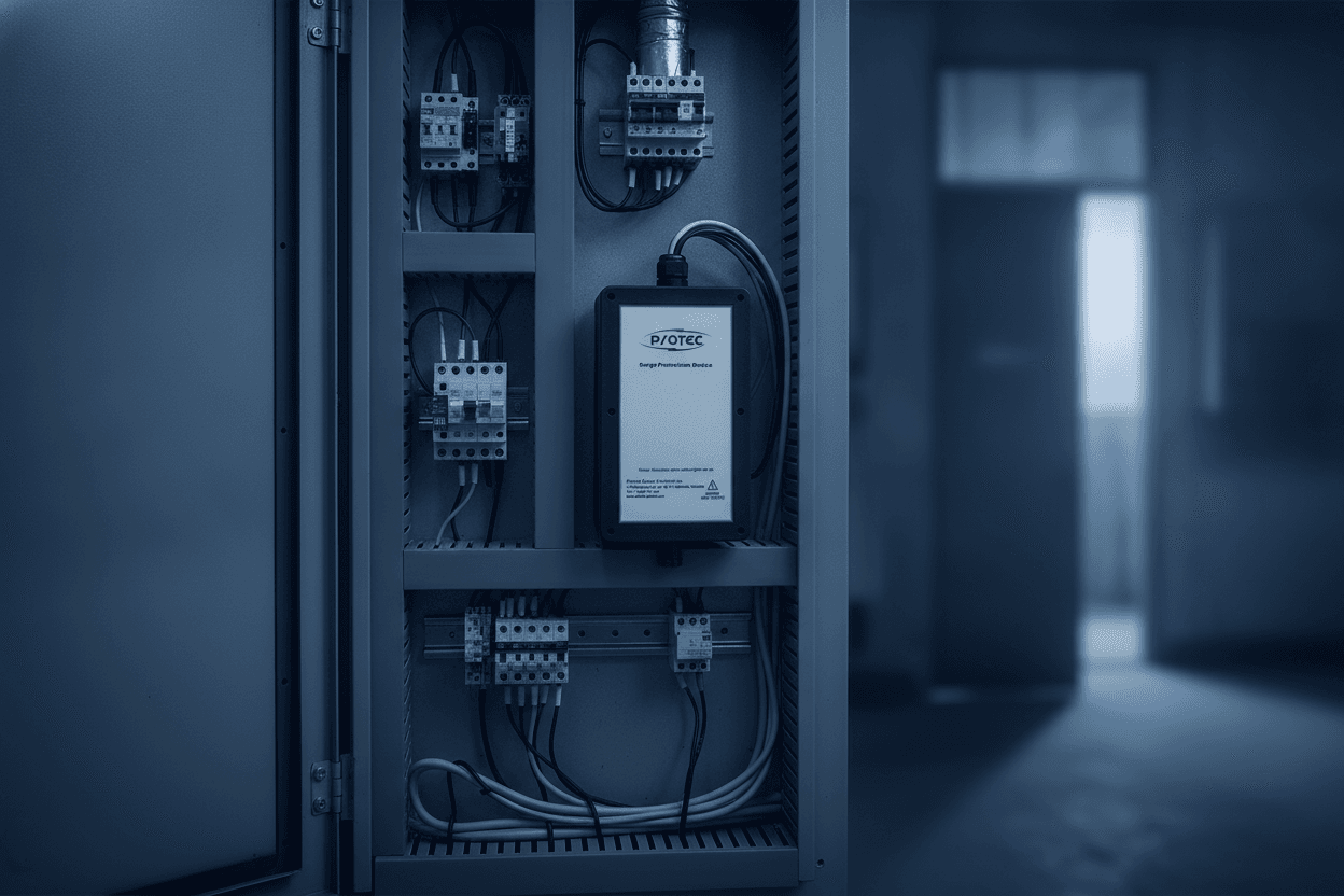 Simulated product demo: ProT SPD — retail store back-office electrical closet