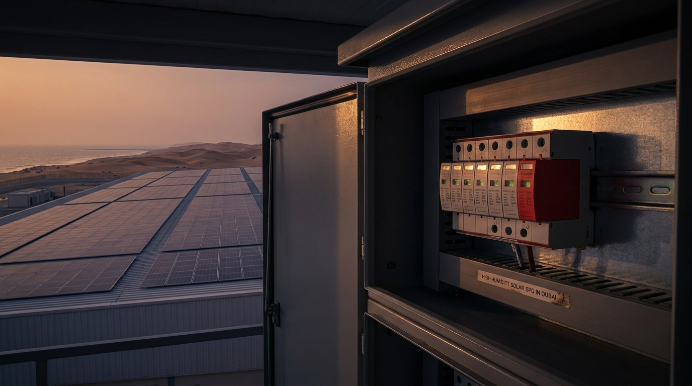 High Humidity Solar SPD in Dubai: Safeguarding PV Installations Against Harsh Climates