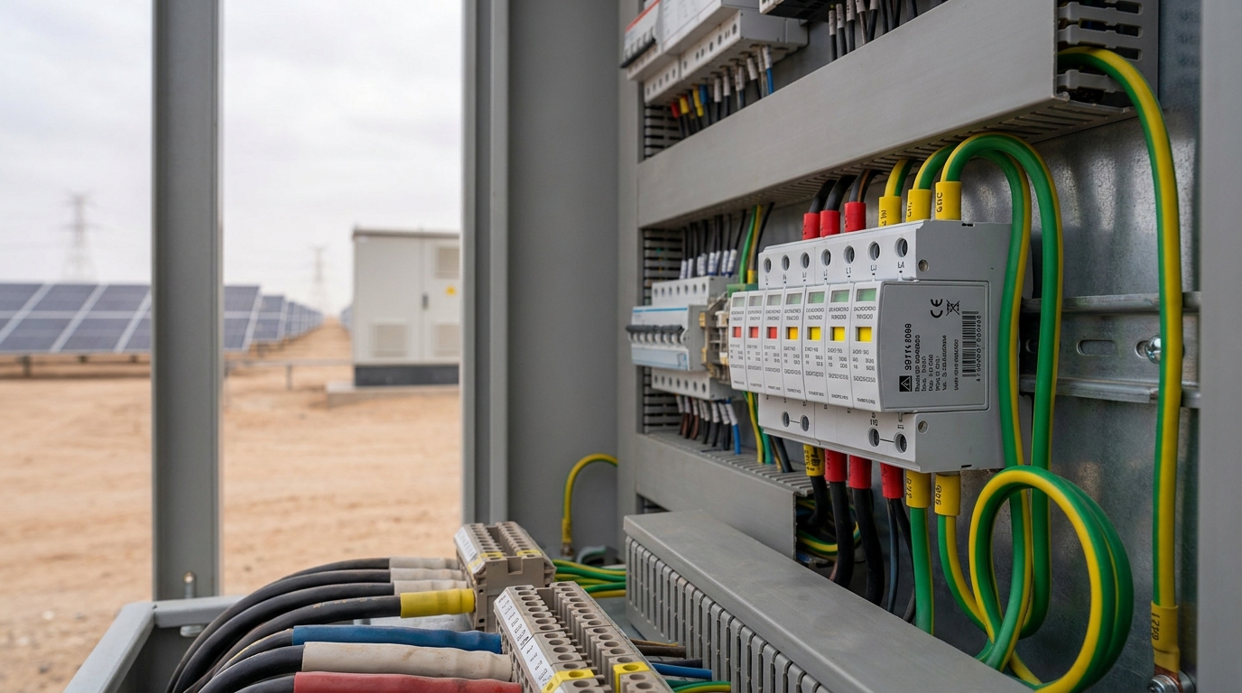 Optimizing Abu Dhabi Solar Farm Earthing and SPD Systems for Harsh Desert Climates